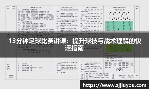 13分钟足球比赛讲课:提升球技与战术理解的快速指南